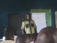 Herbert Byaruhanga lectures the tour guides